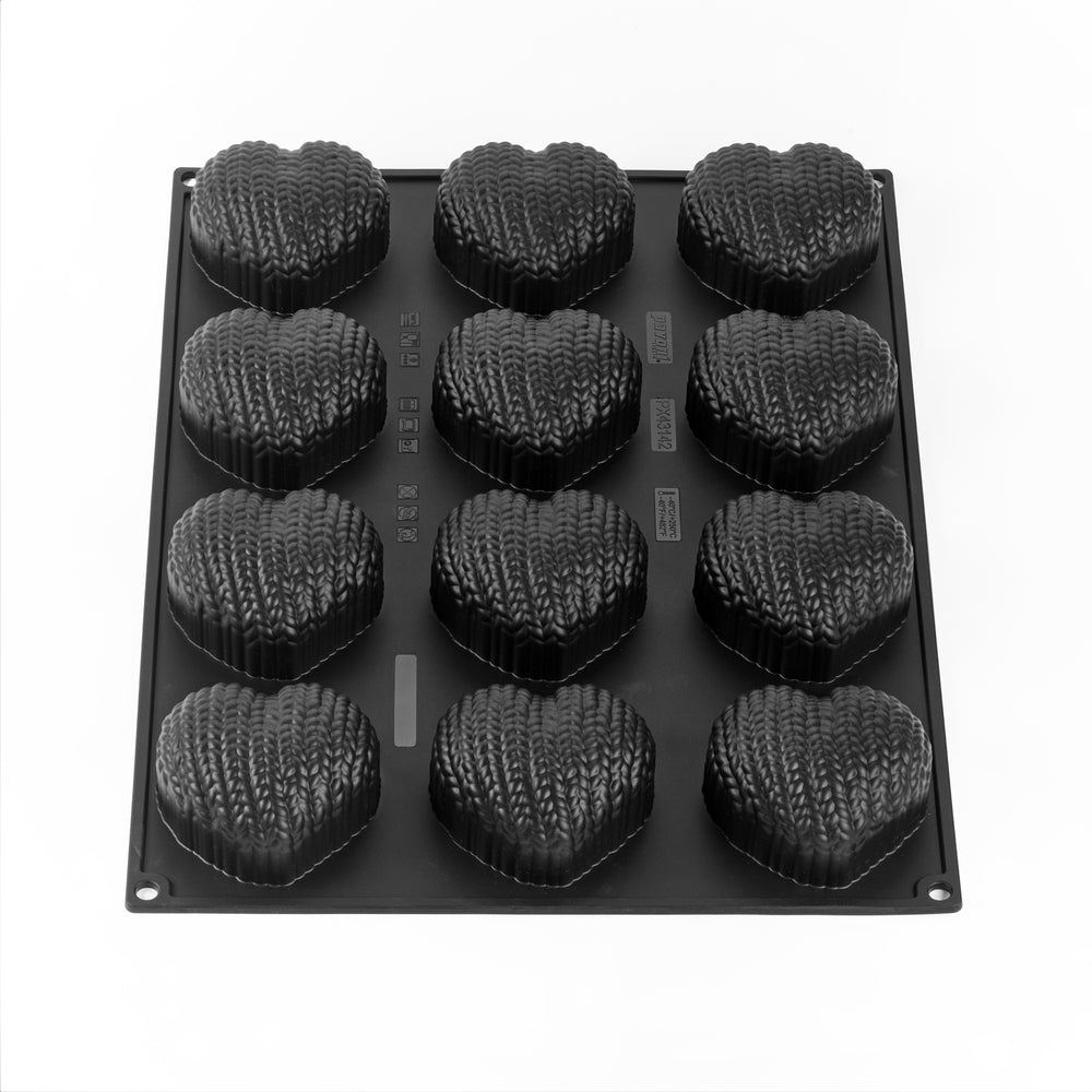 Single-serving portion silicone mould - Tricot heart PX43142